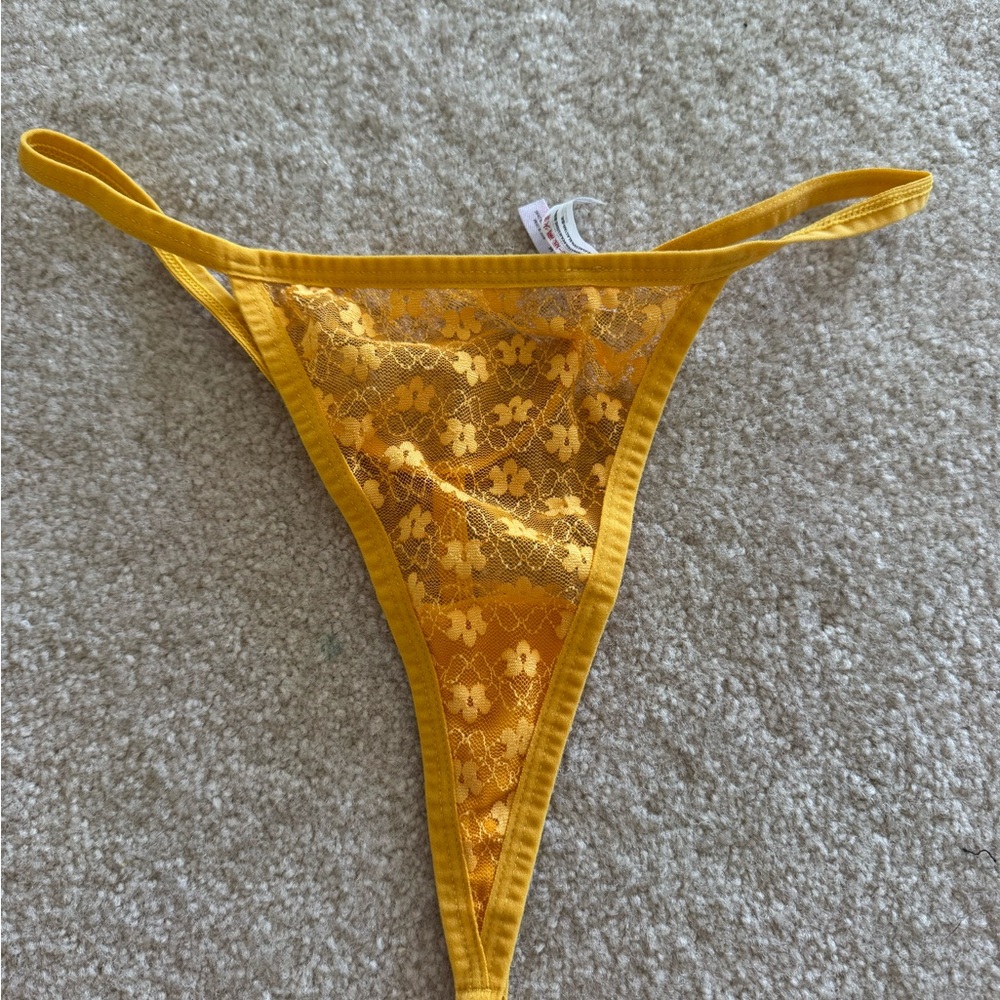Urban Outfitters Out From Under Yellow Lace Thong Bikini Bottom